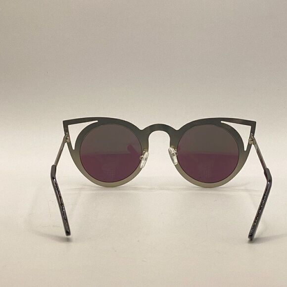 0963 Women Matte Silver Frames Green Lenses Avant Garde Sunglasses With Case … main image 5